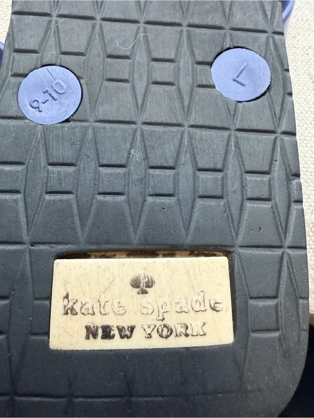 kate spade Black Sandal Sole with Lilac Accents